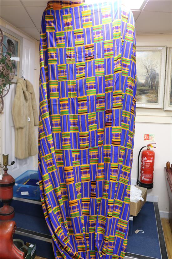 Ashanti textiles, mid 20th century, a full size kente, a full size shawl and a mourning kente